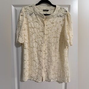 Chic Lace Button-Up Blouse